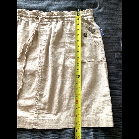 NWT Linen Cargo Mini Skirt Tan Cream. Size 14-16 - Picture 6 of 6